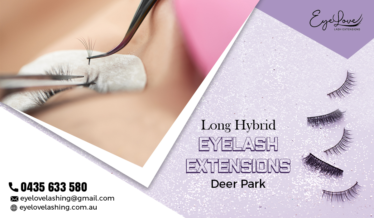 Long hybrid eyelash extensions Deer Park